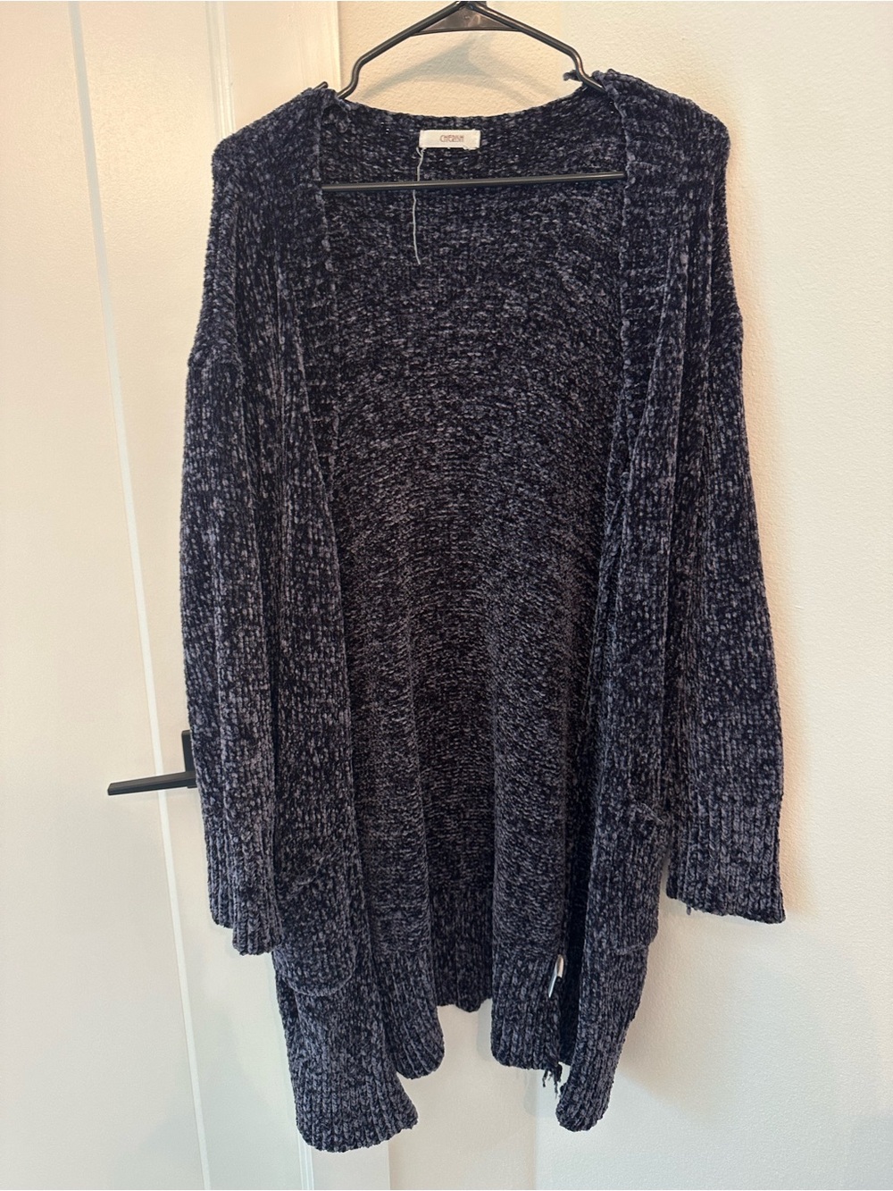 Cozy Open-Front Cardigan Sweater - Dark Heather Navy